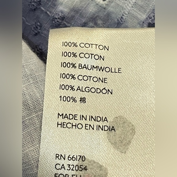 Pilcro Anthropologie The Cate Tie Dye Embroidered Button Down Shirt Size LP - Picture 11 of 12